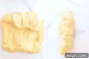 Dough ball on a yellow patterned bowl before and after rising, showing yeast activity.