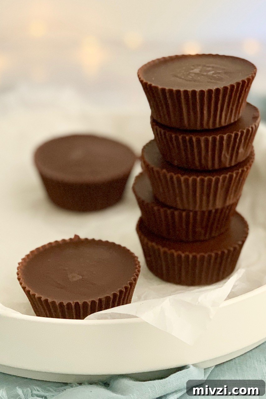 A stack of homemade peanut butter cups