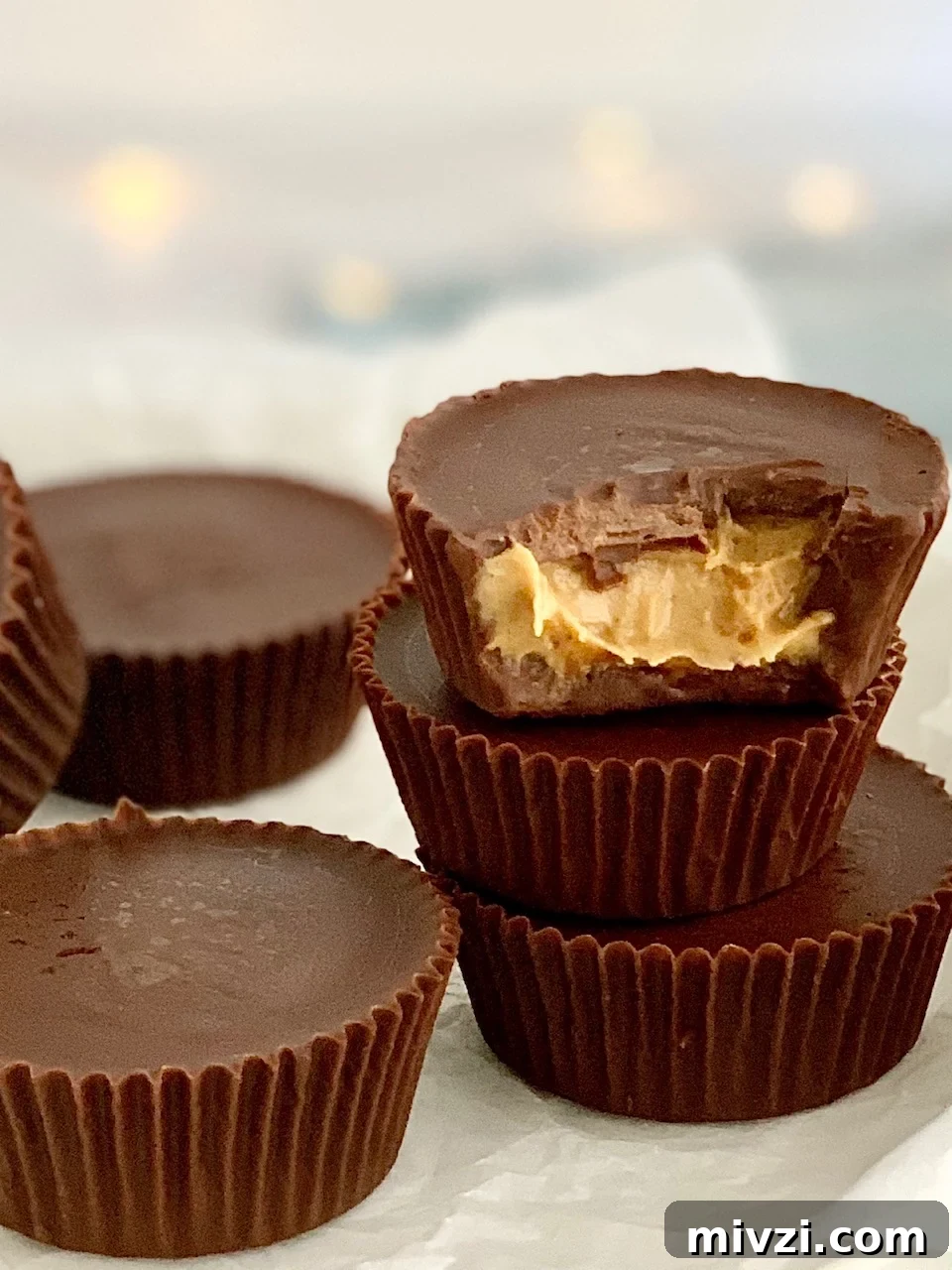 A stack of peanut butter cups