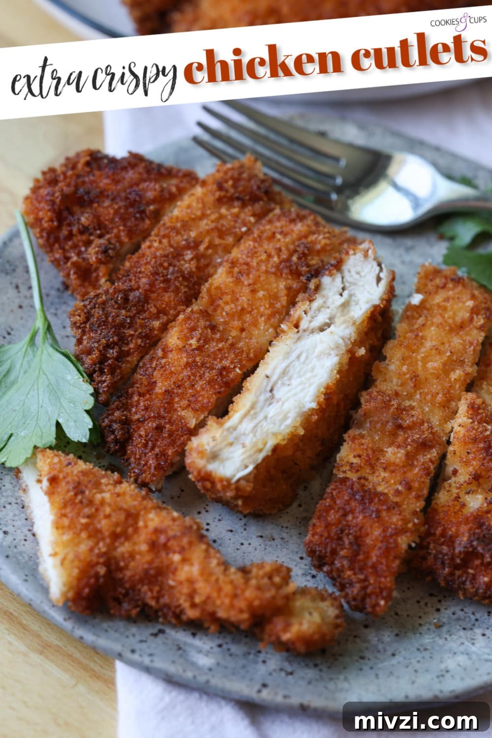 Crispy Chicken Cutlets Crispy Chicken Cutlet Pinterest Image