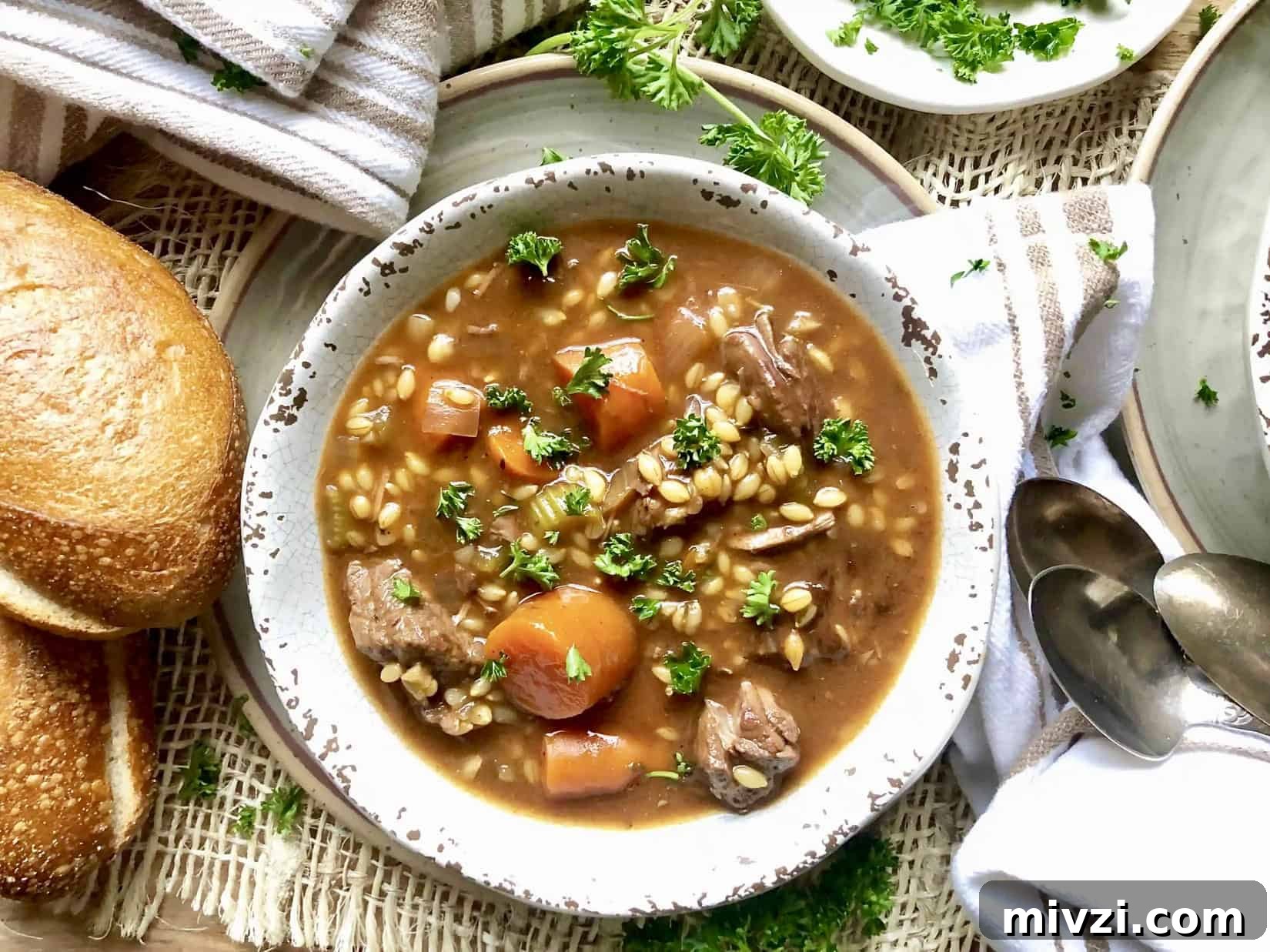 slow cooker beef & barley stew