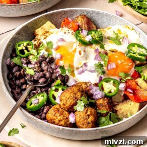 Breakfast Burrito Bowls with Chorizo, Eggs, and Veggies GF DF - Olivia Adriance