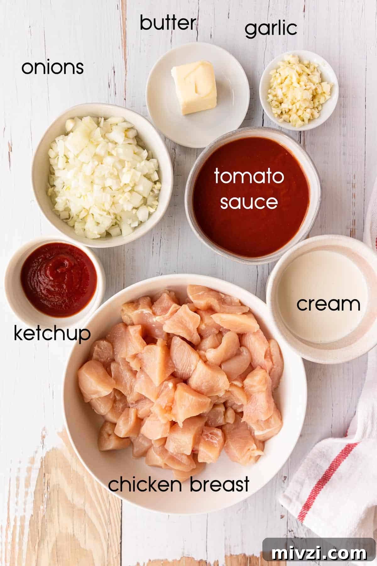 Brazilian-Style Chicken Stroganoff Recipe for Dinner 3 a gathering of ingredients to make a recipe