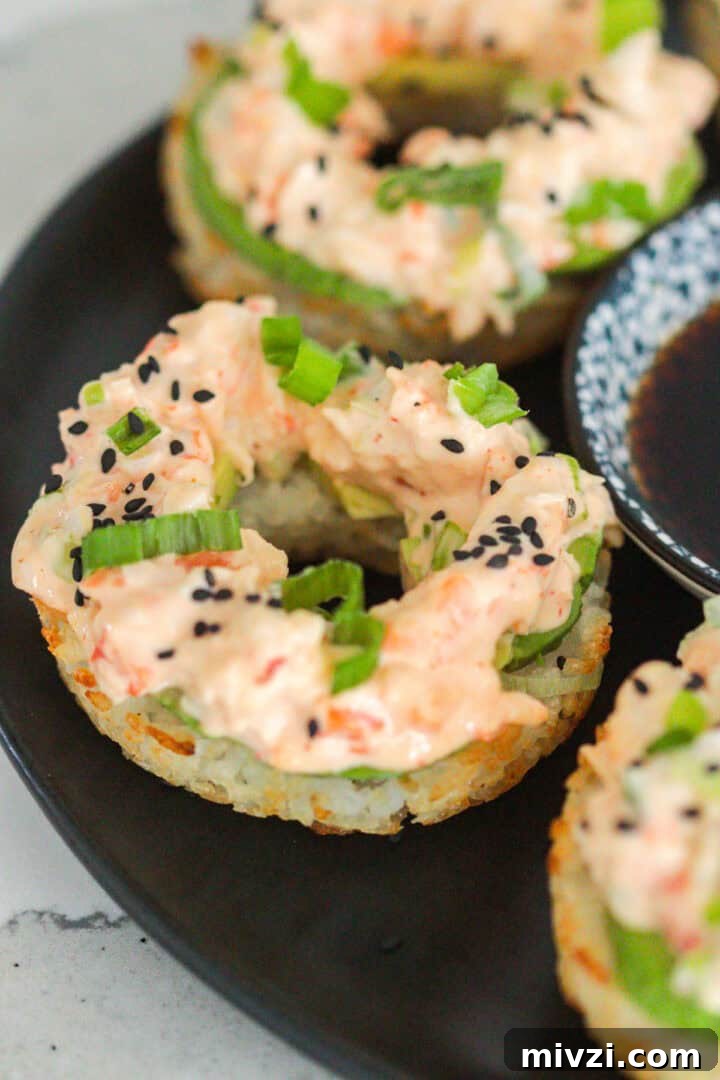 Cold and Room-Temperature Appetizers: 30 Make-Ahead Ideas 17 Sushi donuts on plate.