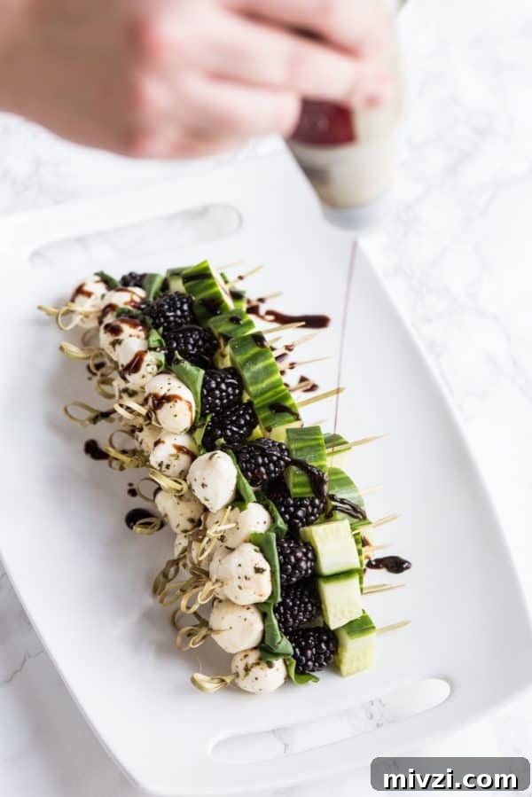 Cold and Room-Temperature Appetizers: 30 Make-Ahead Ideas 21 blackberries cheese and mint on a skewer.