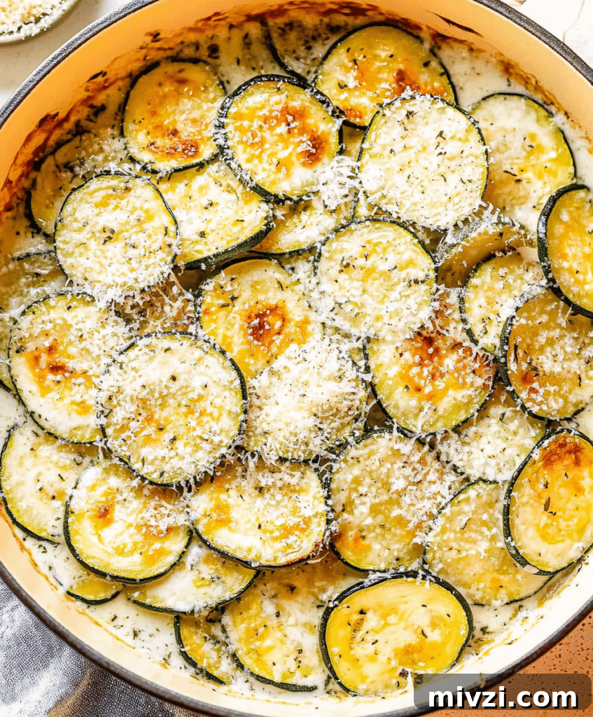 Creamy Parmesan Zucchini Bake with Garlic and Herbs 3 Creamy Parmesan Zucchini layers