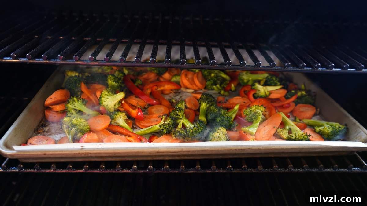 Smoked vegetables after cooked