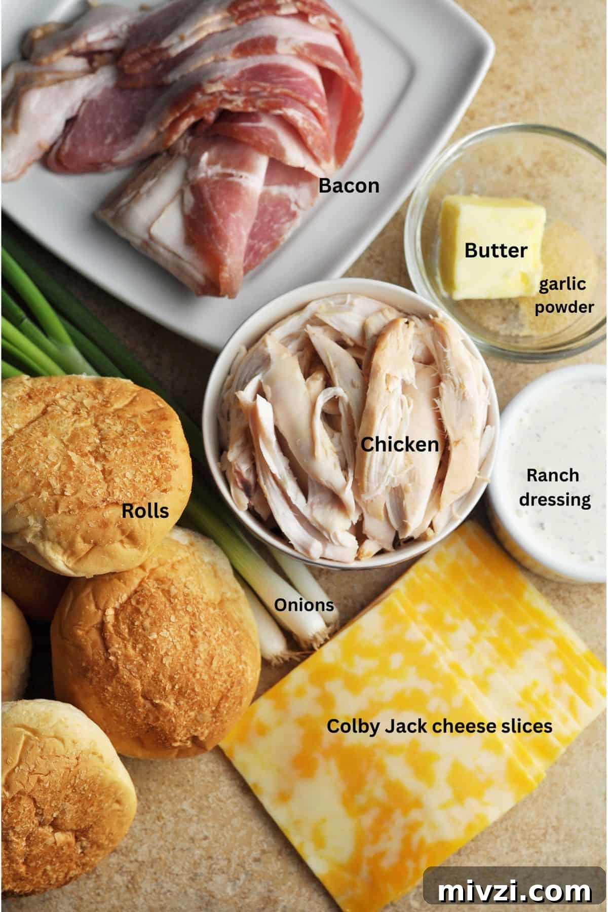 Ingredients for sliders