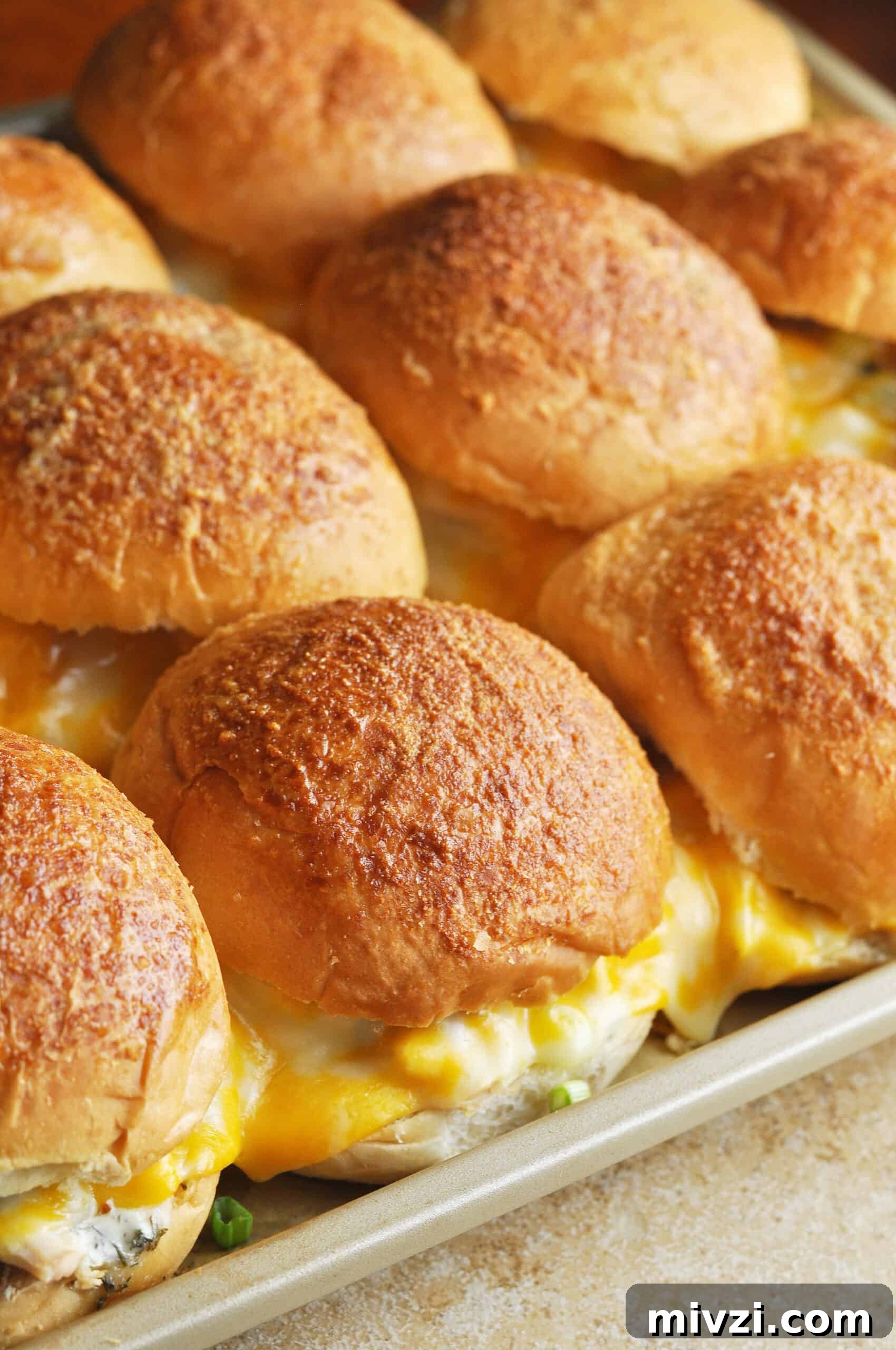 Baked chicken sliders ready to serve