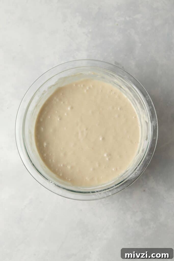 pancake batter in bowl